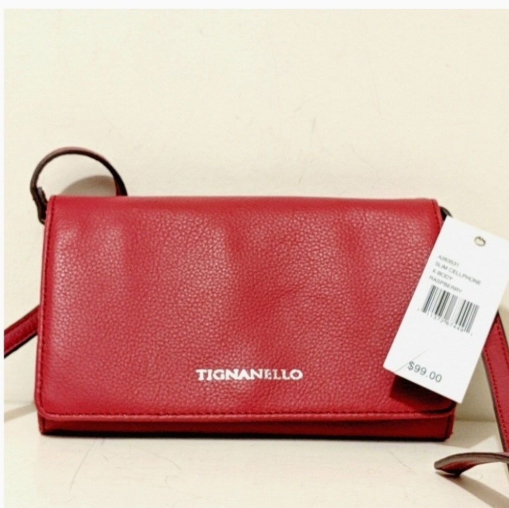 NWT Leather Raspberry Crossbody